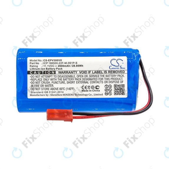Baterie pro Electropan ilife V5, V5s, 2600mAh, Li-Ion, 11.1V, ICP 186500-22F-M-3S1P-S, HQ