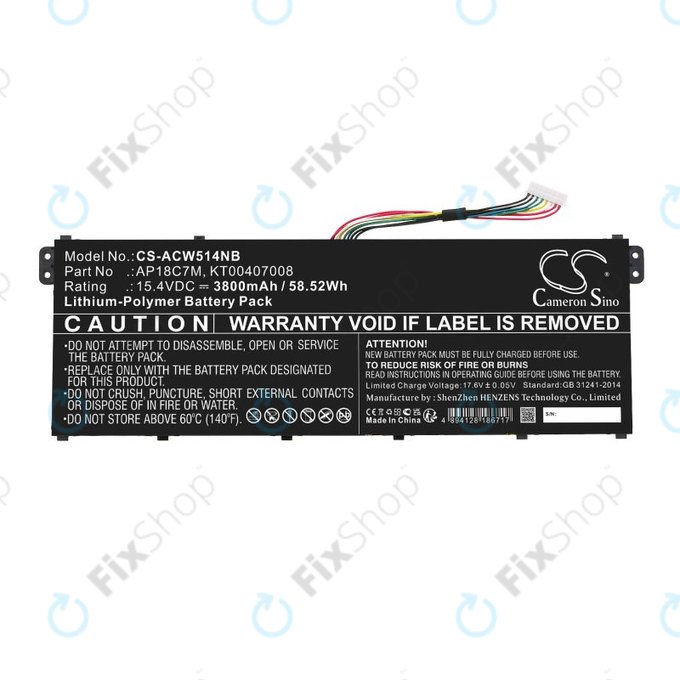 Baterie pro Acer ConceptD 3, Spin 5, Swift 3, 5, X, Travelmate Spin P4, 3800mAh, Li-Pol, 15.4V, AP18C7M, HQ