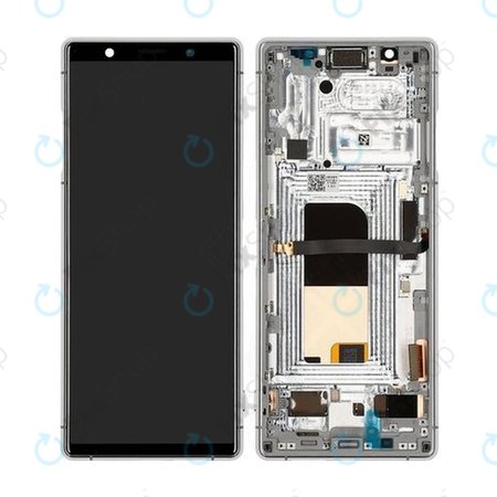 Sony Xperia 5 - LCD Displej + Dotykové Sklo + Rám (Grey) - 1319-9455 Genuine Service Pack