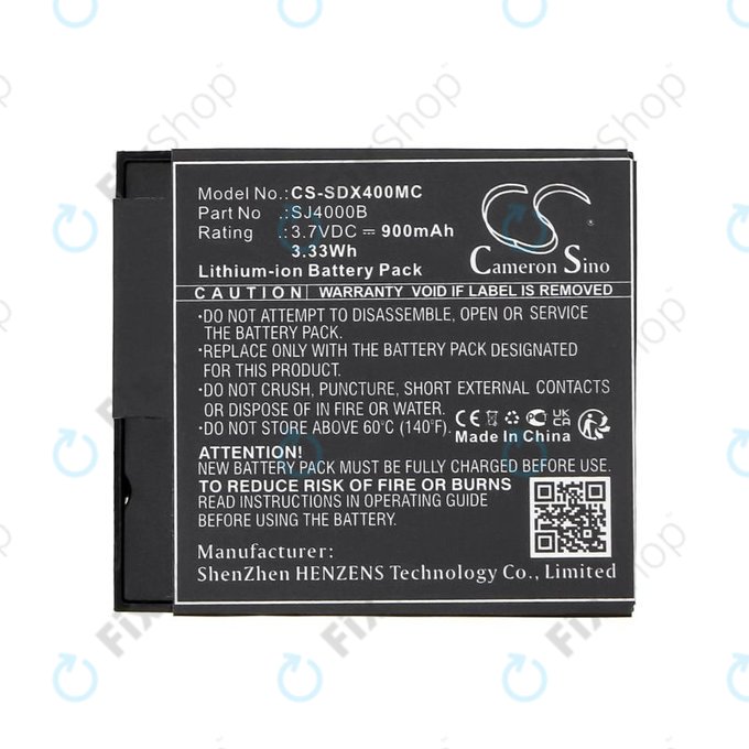 Baterie pro SJCAM SJ4000, SJ5000, 900mAh, Li-Ion, 3.7V, SJ4000B, HQ