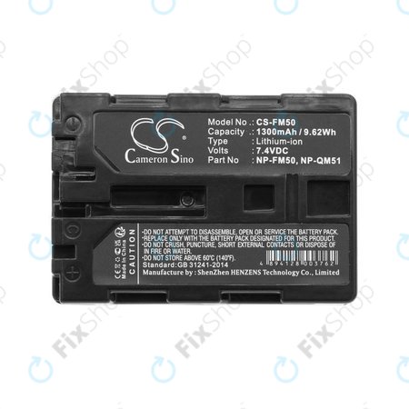 Baterie pro Sony CCD-TR108, Cyber-shot DSC-S50, 1300mAh, Li-Ion, 7.4V, NP-QM51, HQ