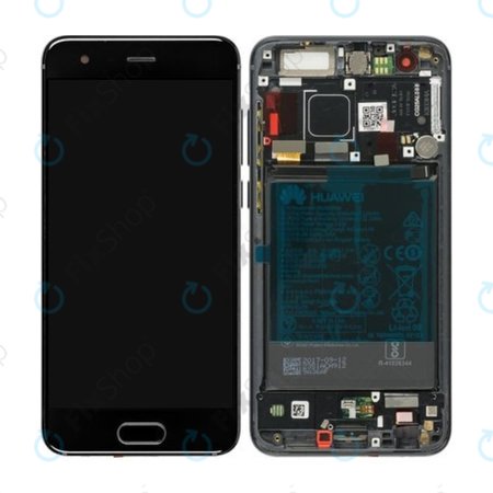 Huawei Honor 9 - LCD Displej + Dotykové Sklo + Rám + Baterie (Midnight Black) - 02351LGK Genuine Service Pack