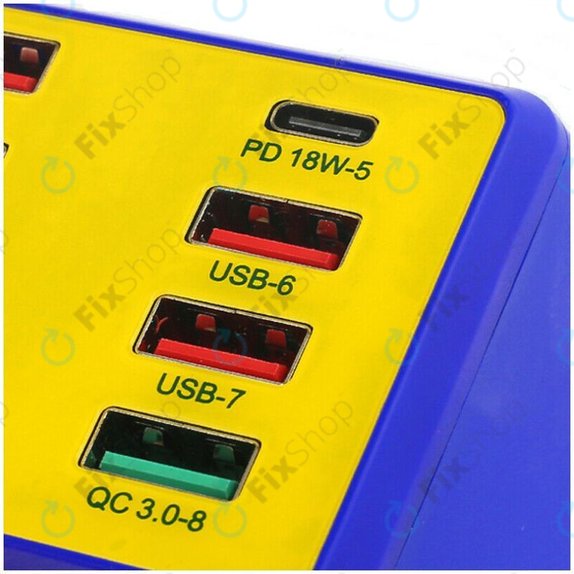Mechanic iCharge 8 Pro - USB Servisní Nabíjecí Stanice s USB-C, USB 3.0 a Bezdrátovým Nabíjením
