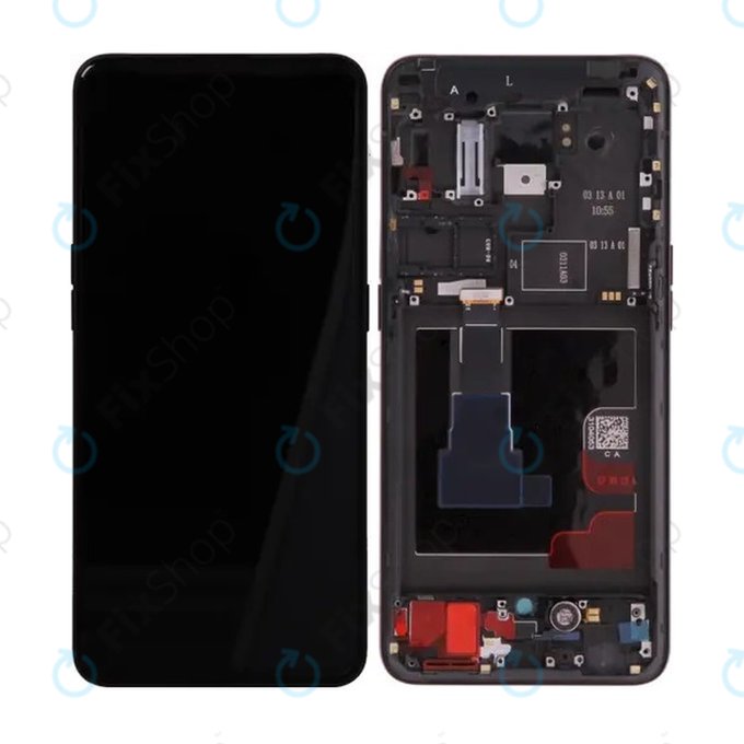 Oppo Reno 2 - LCD Displej + Dotykové Sklo + Rám (Black) - O-4902800 Genuine Service Pack