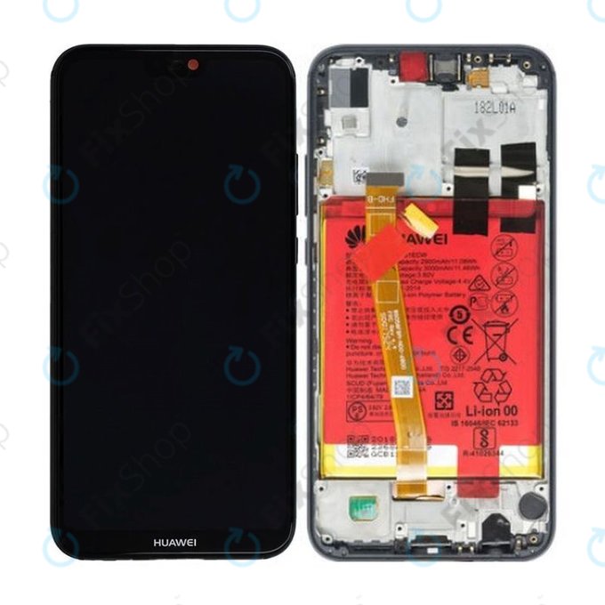 Huawei P20 Lite - LCD Displej + Dotykové Sklo + Rám + Baterie (Midnight Black) - 02351XTY, 02351VPR
