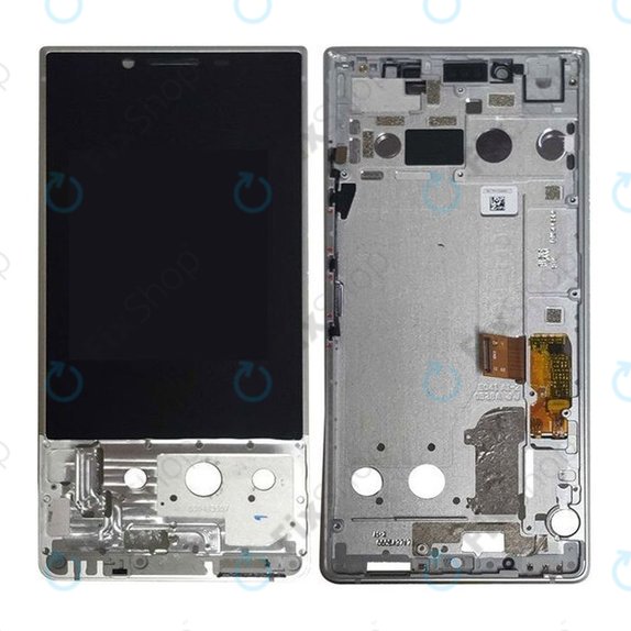 Blackberry Key2 - LCD Displej + Dotykové Sklo + Rám (Silver) TFT
