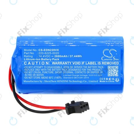 Baterie pro Lenovo, Neebo, Prixton, Ecovacs, Ultenic, 2600mAh, Li-Ion, 14.4V, 220-6225-0020, HQ
