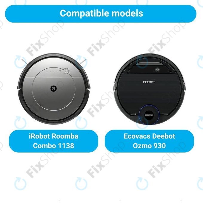 Sada náhradních dílů pro iRobot Roomba Combo 1138, Ecovacs Deebot Ozmo 930 (1x Hlavní kartáč, 2x Filtry, 2 páry Bočních kartáčů, 2x Mopovací utěrky)