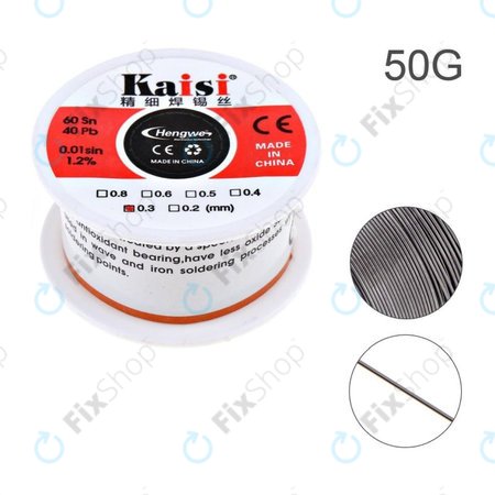 Kaisi - Pájecí Drát pro Přesné Pájení Sn/Pb - 0.3mm (50g)