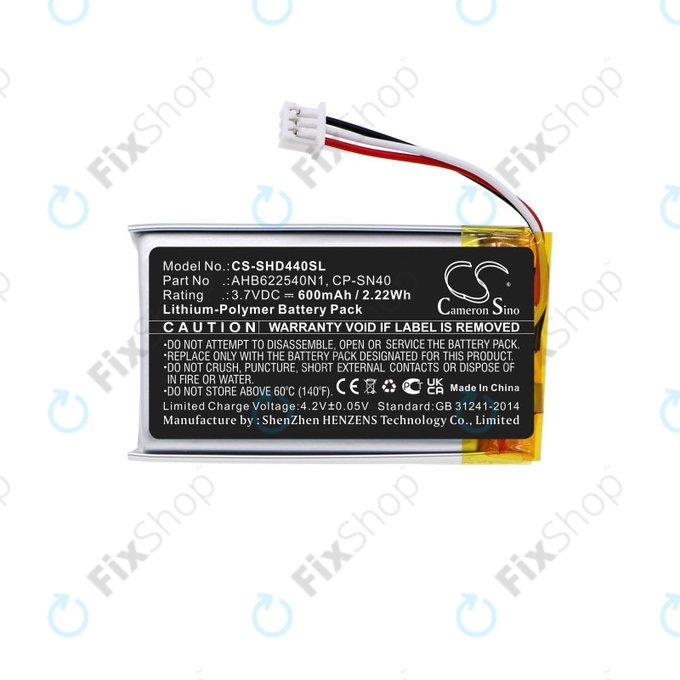 Baterie pro Sennheiser Momentum 2.0, 3.0, Urbanite XL, 600mAh, Li-Pol, 3.7V, AHB622540N1, HQ