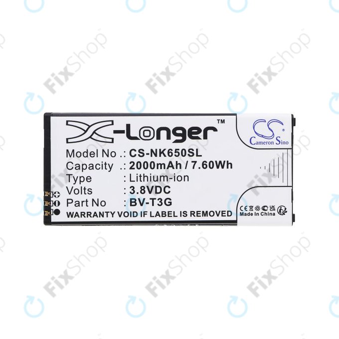 Baterie pro Nokia Lumia 650, 2000mAh, Li-Ion, 3.8V, BV-T3G, HQ