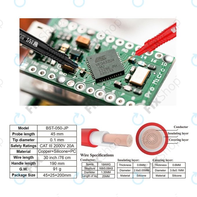 Best BST-050 - Dvojitý Testovací Kabel pro Multimetr (Supravodivý)
