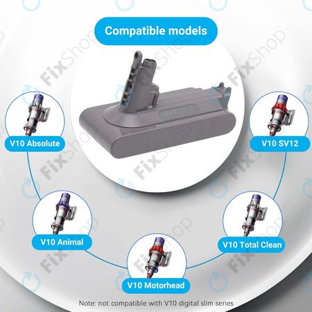 Dyson V10 - Baterie 969352-02, SV12, 206340 Li-Ion 25.2V 2500mAh