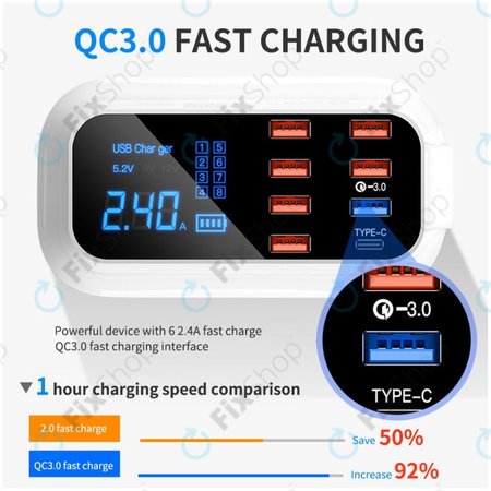 Asometech Model E - USB Servisní Nabíjecí Stanice s USB 3.0 a USB-C