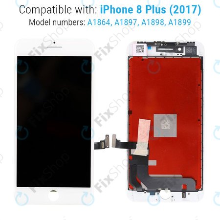Apple iPhone 8 Plus - LCD Displej + Dotykové Sklo + Rám (White) Refurbished PRO