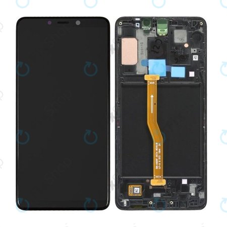 Samsung Galaxy A9 A920F (2018) - LCD Displej + Dotykové Sklo + Rám (Caviar Black) - GH82-18308A, GH82-18322A Genuine Service Pack