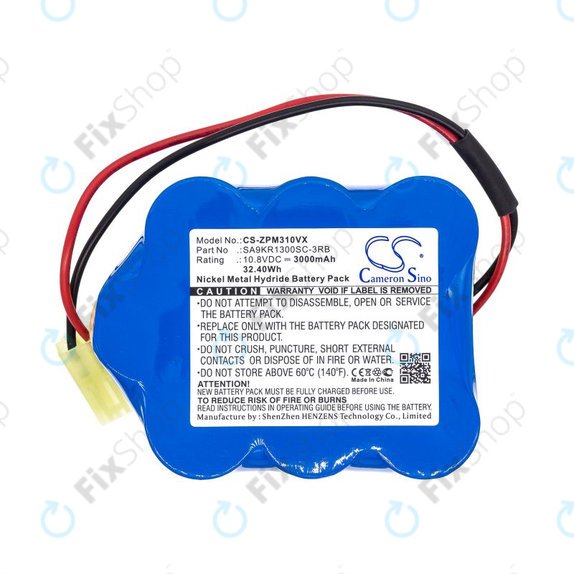 Baterie pro Zepter LMG-310, 9P-130, 3000mAh, Ni-MH, 10.8V, SA9KR1300SC-3RB, HQ