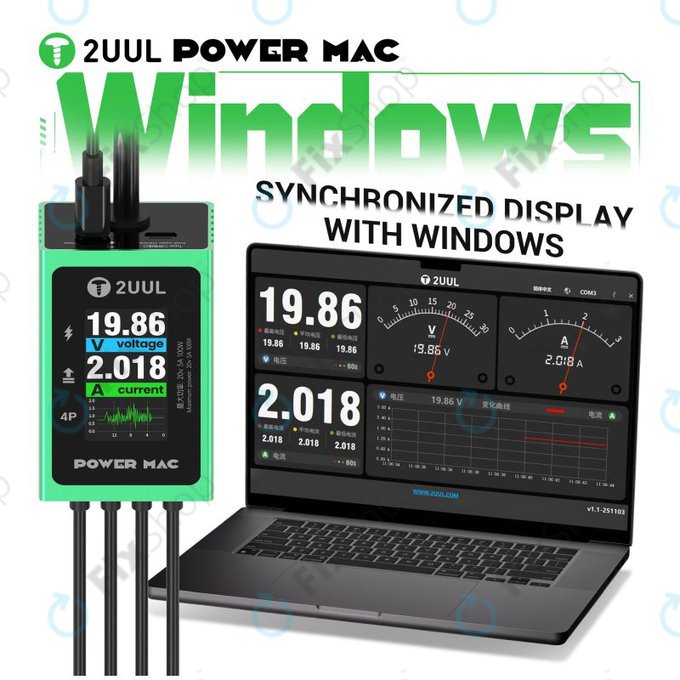 Diagnostický napájecí kabel s displejem pro notebooky, 2UUL PW08