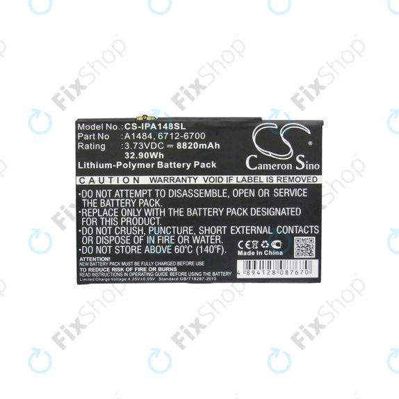 Apple iPad Air, iPad (5th Gen 2017), iPad (6th Gen 2018) - Baterie A1484, 6712-6700 8820mAh HQ