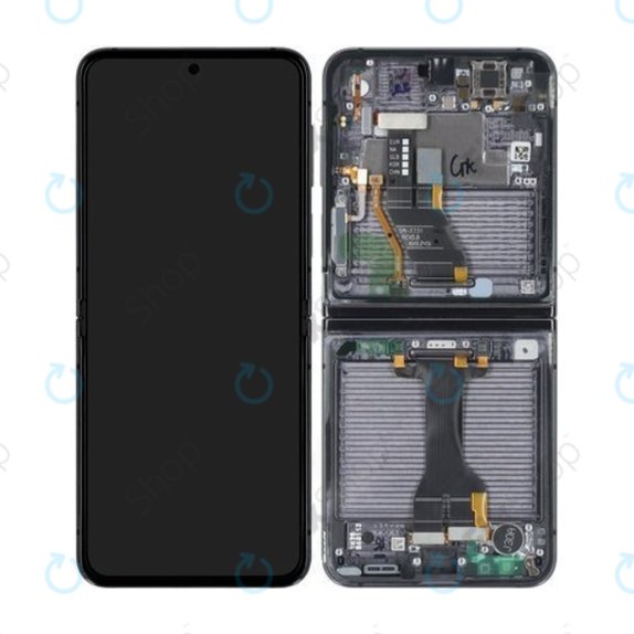 Samsung Galaxy Z Flip 5 F731B - LCD Displej + Dotykové Sklo + Rám (Graphite) - GH82-31827A Genuine Service Pack