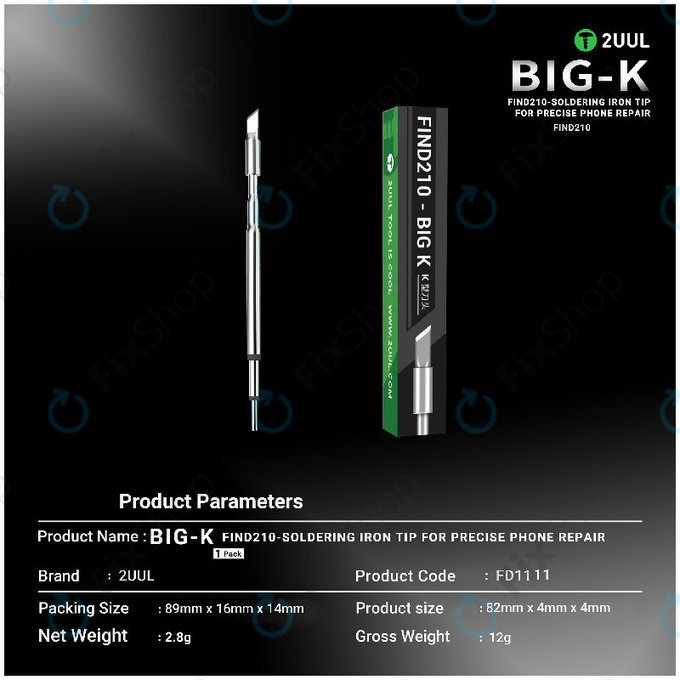 Pájecí hrot, typ nůž (K), 2UUL C210