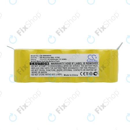 iRobot Roomba 500, 600, 700, 800, 900-series, R3, Scooba 450, Vileda 137173 - Baterie 11702, GD-Roomba-500, VAC-500NMH-33 Ni-MH 14.4V 4000mAh HQ