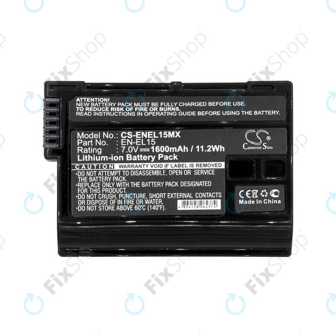 Baterie pro Nikon Coolpix D7000, 1600mAh, Li-Ion, 7V, EN-EL15, HQ