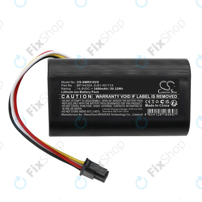 Baterie pro Samsung PowerBot-E, Eureka i5, Midea i5, i9, 3400mAh, Li-Ion, 14.8V, BP14435A, HQ