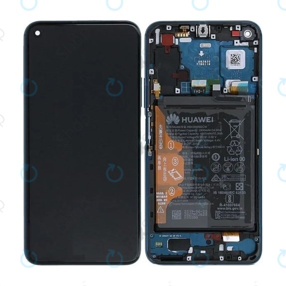 Huawei Honor 20 Pro - LCD Displej + Dotykové Sklo + Rám + Baterie (Phantom Blue) - 02352VKL Genuine Service Pack