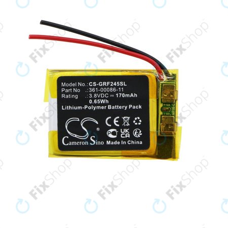 Baterie pro Garmin Forerunner 245, Forerunner 245 Music, 170mAh, Li-Pol, 3.8V, 361-00086-11, HQ