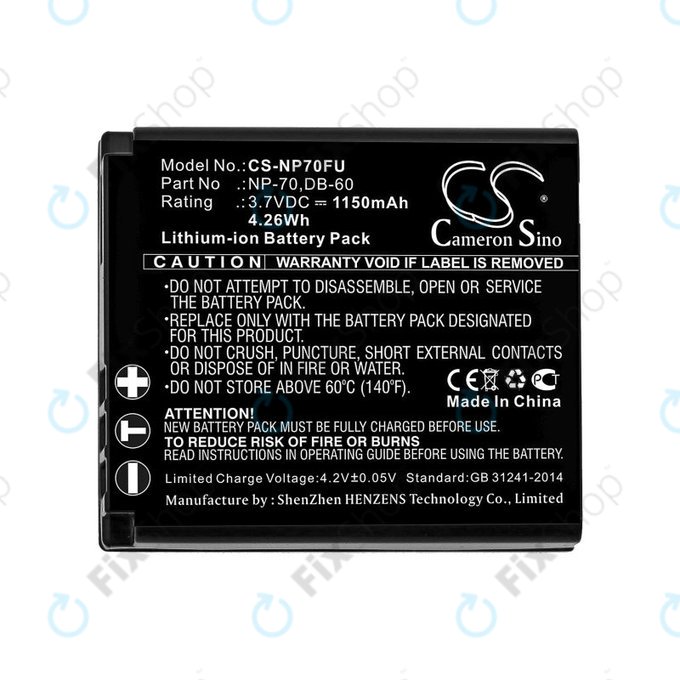 Baterie pro Panasonic Lumix DMC-FX01, 1150mAh, Li-Ion, 3.7V, CGA-S005, HQ