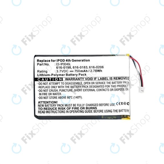 Apple iPod (4th Gen) - Baterie 616-0183 750mAh HQ