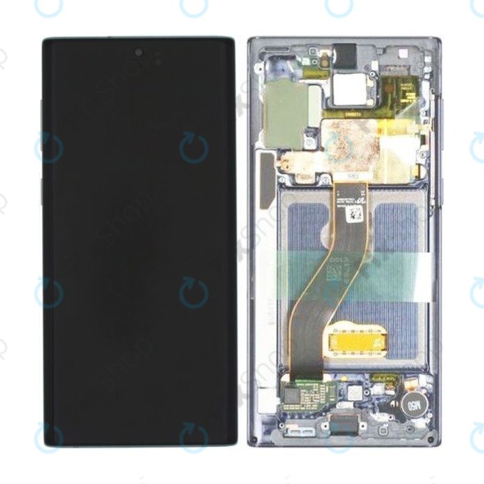 Samsung Galaxy Note 10 - LCD Displej + Dotykové Sklo + Rám (Aura Glow) - GH82-20817C, GH82-20818C Genuine Service Pack