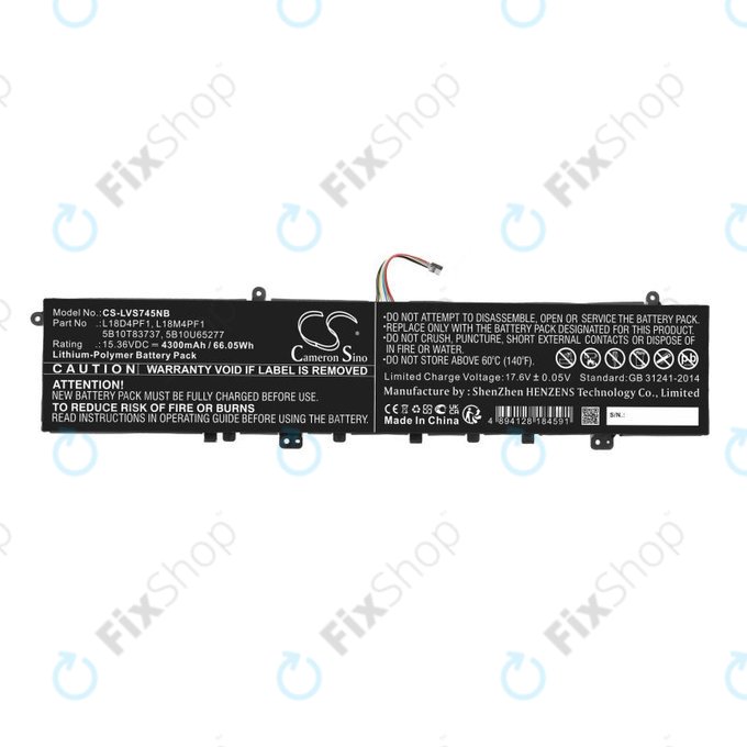 Baterie pro Lenovo Yoga, 4300mAh, Li-Pol, 15.36V, L18D4PF1, HQ