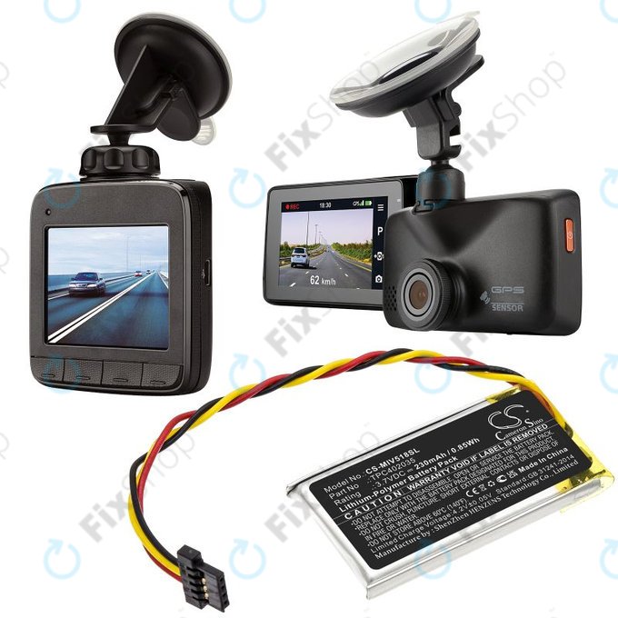 Baterie pro Mio MiVue 508, 518, 528, 538, 608, 618, 792, 230mAh, Li-Pol, 3.7V, TPC402035, HQ