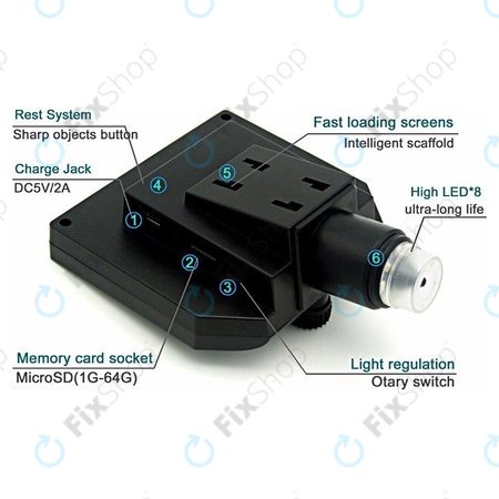 Wi-Fi Přenosný Digitální Mikroskop / Kamera / Lupa (1080p)