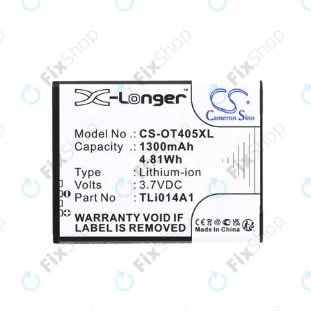 Baterie pro Alcatel OneTouch Evolve, 1300mAh, Li-Ion, 3.7V, TLi014A1, HQ