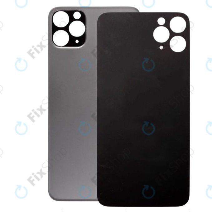 Apple iPhone 11 Pro Max - Sklo Zadního Housingu se Zvětšeným Otvorem na Kameru (Space Gray)
