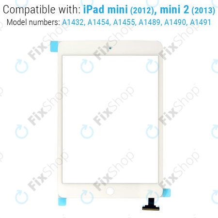 Apple iPad Mini, Mini 2 - Dotykové Sklo + IC Konektor (White)