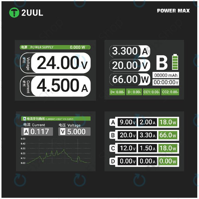 Nabíjecí stanice, 200W víceportová, 2UUL PC01