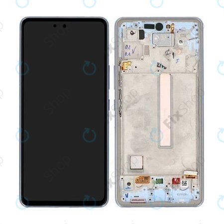 Samsung Galaxy A53 5G A536B - LCD Displej + Dotykové Sklo + Rám (Awesome Blue) - GH82-28024C, GH82-28025C Genuine Service Pack