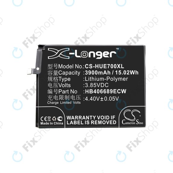 Baterie pro Huawei Y7, 3900mAh, Li-Pol, 3.85V, HB406689ECW, HQ