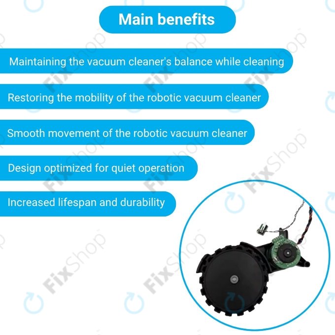 Xiaomi Robot Vacuum X10, Dreame Z10 Pro, L10 Plus, D10 Plus - Kolo s Motorem (Pravé) (Černé)