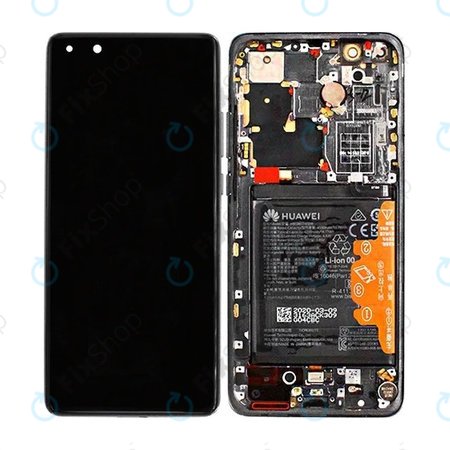 Huawei P40 Pro Plus - LCD Displej + Dotykové Sklo + Rám + Baterie + Senzor Otisku Prsta (Ceramic Black) - 02353RVJ Genuine Service Pack