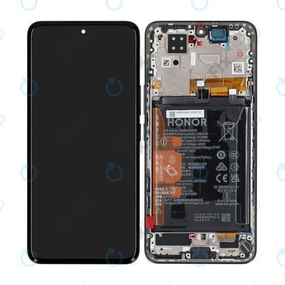 Honor 200 - LCD Displej + Dotykové Sklo + Rám + Baterie (Black) - 0235AKHV Genuine Service Pack