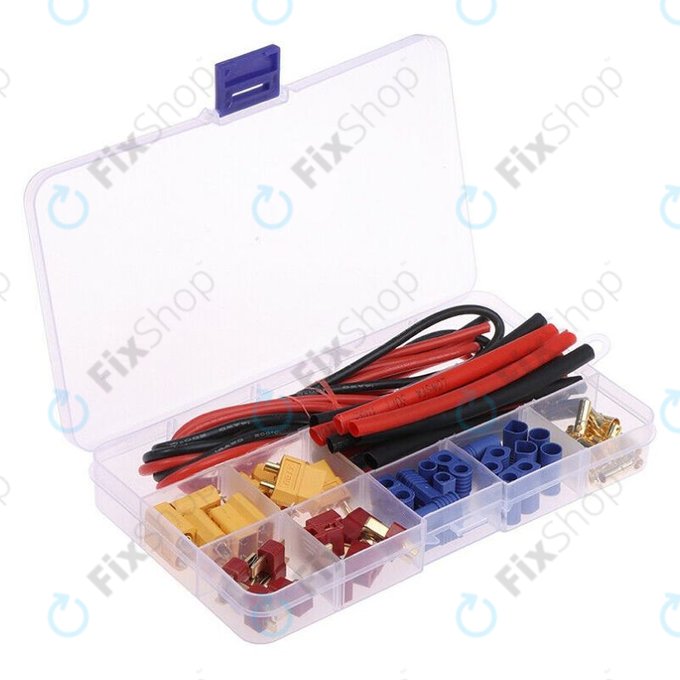 Amass - Set na Opravu Baterií (T-plug, EC3, XT60, Silikononvý Drát a Bužírky)