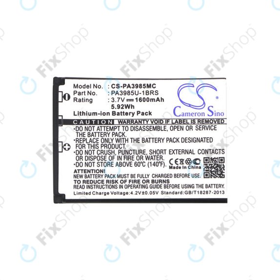Baterie pro Toshiba Camileo X200, X400, 1600mAh, Li-Ion, 3.7V, PA3985, HQ