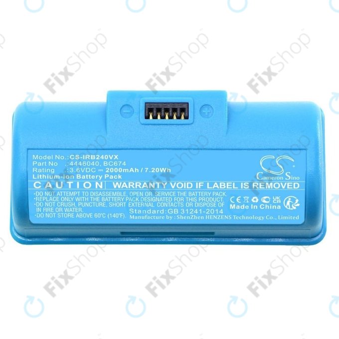 iRobot Braava Jet 240, 241, 244, 245, Mopping Robot - Baterie 4446040, BC674 Li-Ion 3.6V 2000mAh HQ