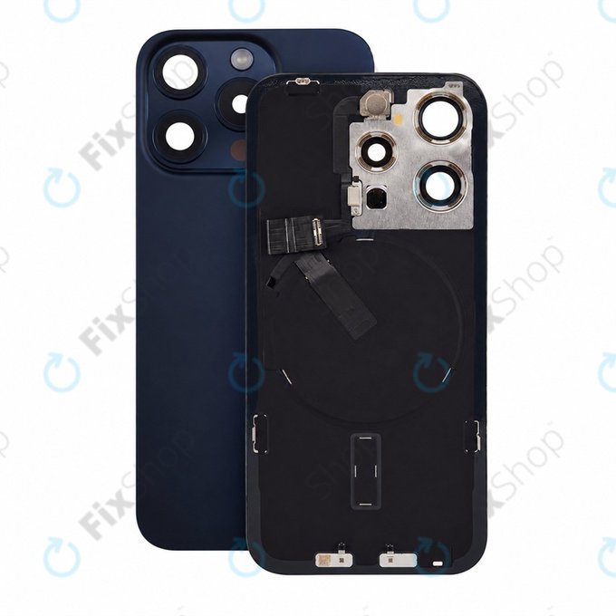 Sklo zadního housingu pro iPhone 15 Pro, Blue Titanium, Pulled A