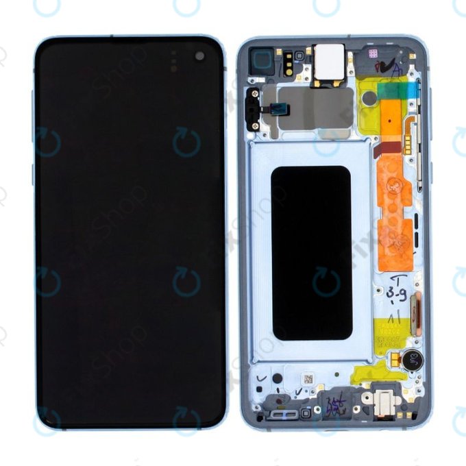 Samsung Galaxy S10e G970F - LCD Displej + Dotykové Sklo + Rám (Prism Blue) - GH82-18852C, GH82-18836C Genuine Service Pack